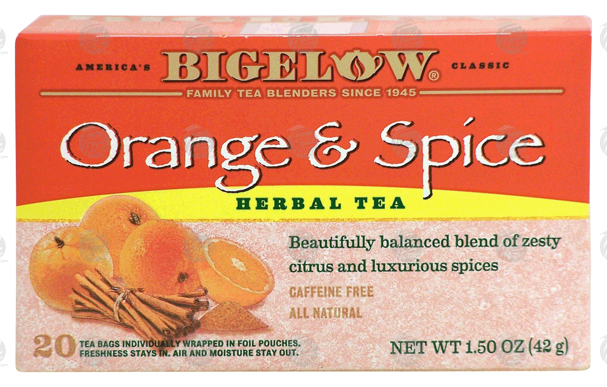 Bigelow  orange & spice herbal tea, all natural, caffeine free Full-Size Picture